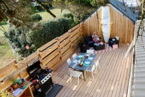 Location mobil home sarzeau terrasse en bois